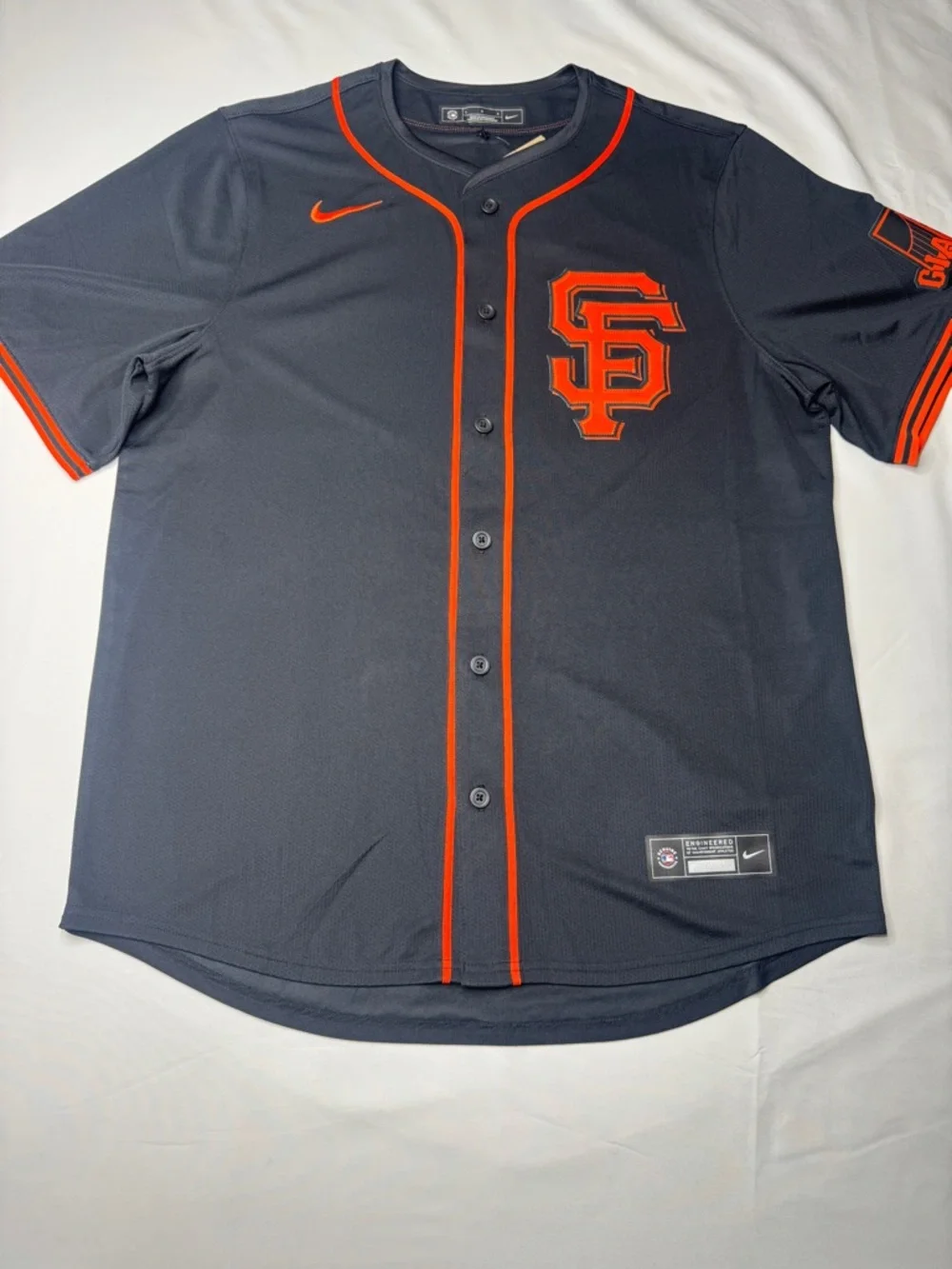 Nike SF Giants Alternate Black Jersey NWT Size L Golden Gate - Picture 1 of 9